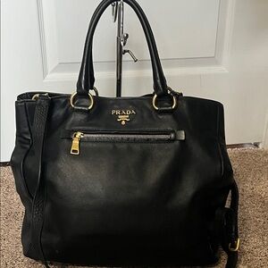 3178 Prada Black Leather Tote Bag